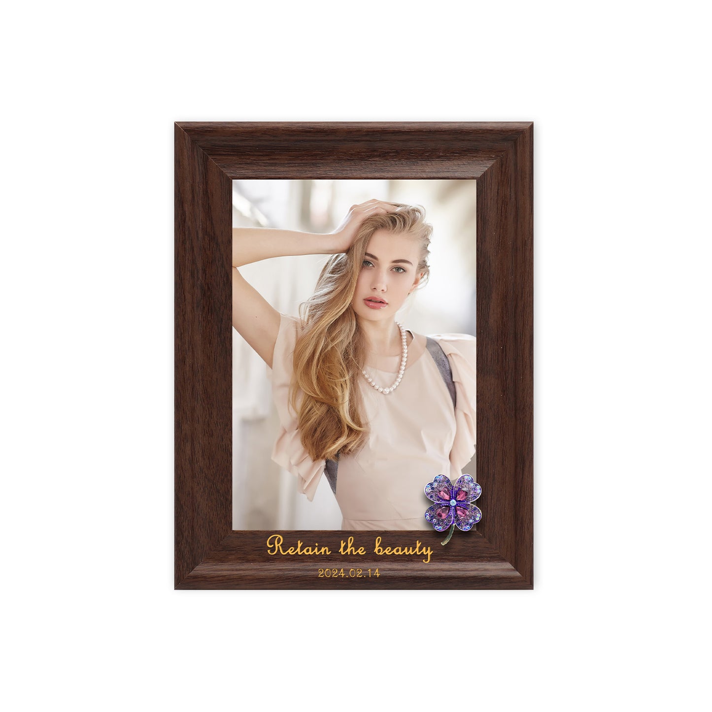 Decorating Photo Frames Ideas Dotride Custom Picture Frame, Wood Photo Frame with Custom Wooden Carving, Can be engraved with any text you want, suitable for Suitable for Various Themes, Clover Brown