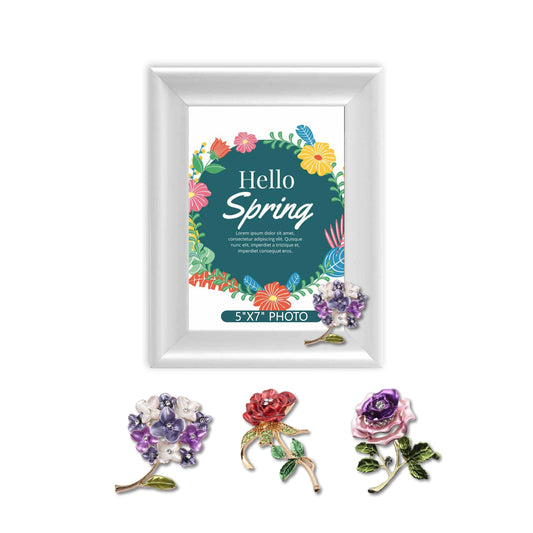 Hello Spring Picture Frame Photo Frame Embellished Gift for Wall and Tabletop Display (5x7)