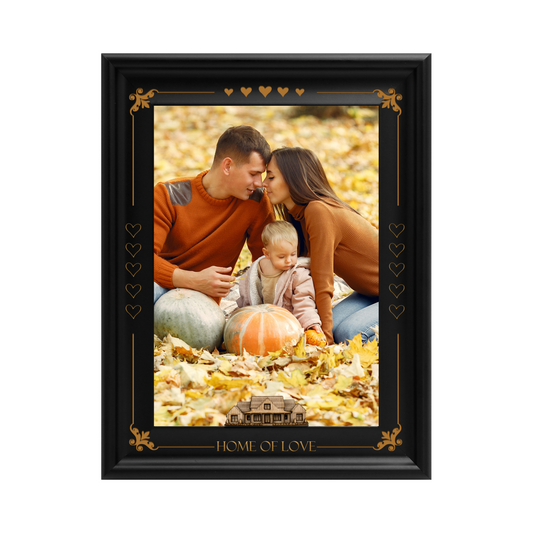 Dotride Custom Picture Frame, Wood Photo Frame with Custom Wooden Carving, Can Be Engraved with Any Pattern You Want, Suitable for Suitable for Various Themes, Build