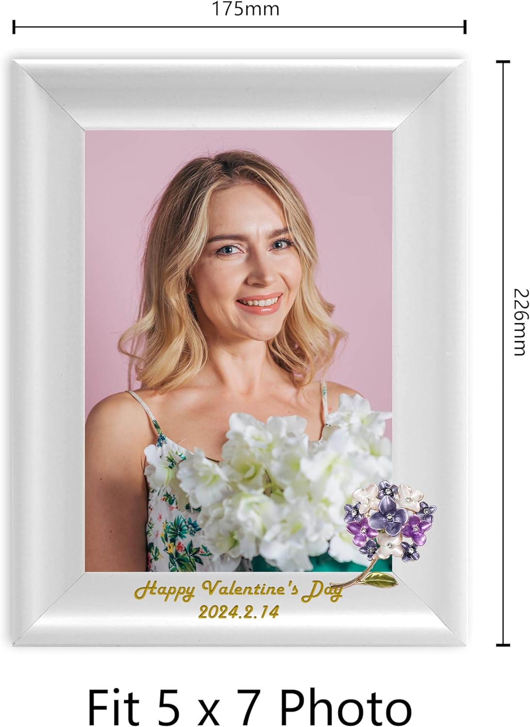 Decoration Ideas For Photo Frames Dotride Custom Picture Frame with a Flower Decoration, Wood Photo Frame with Custom Wooden Carving, Can be engraved with any text you want, suitable for Valentine's Day, Flowers